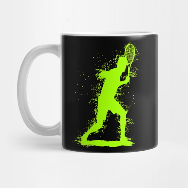 Abstract Watercolor style Tennis Art - Bright Green by DesignWood-Sport